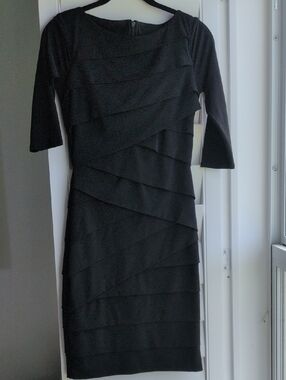 White House Black Market Classic Black Layered Sheath Dress - Women